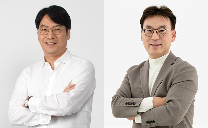 이승원 글로벌 총괄 사장(왼쪽), 도기욱 신임 각자대표 (오른쪽)