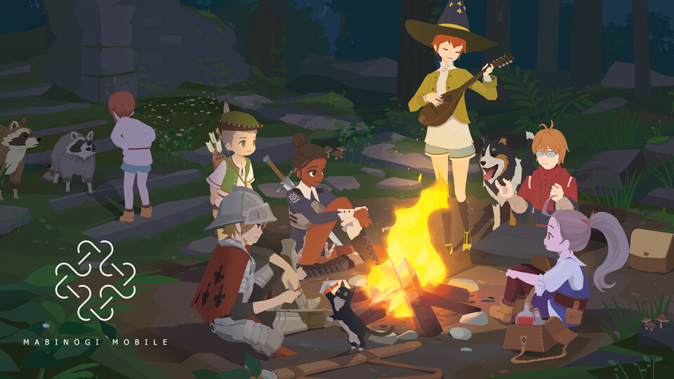 모닥불을 중심으로 이미지를 자극한 미출시작 '마비노기 모바일'