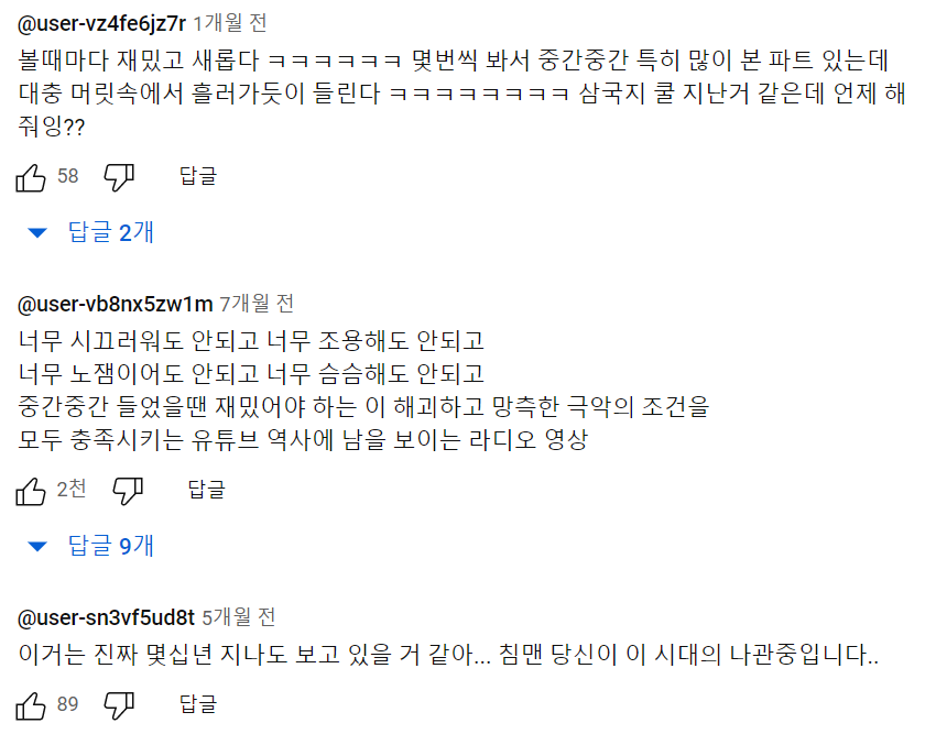 시청자들이 말하는 영상 재청취의 요인