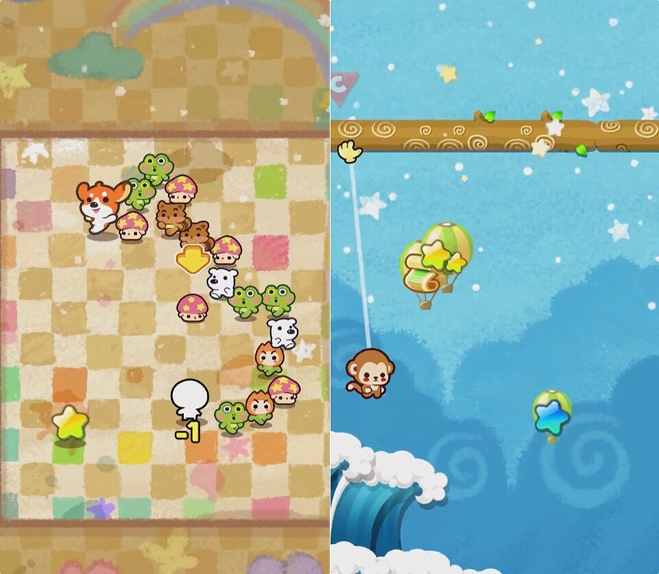 많은 인기를 얻었던 붙어붙어(왼쪽)와 놓아놓아(오른쪽)