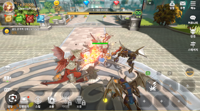 평범한 MMORPG처럼 보이지만, 사실은 정통 방치형인 엠게임의 '퀸즈나이츠(베타)'