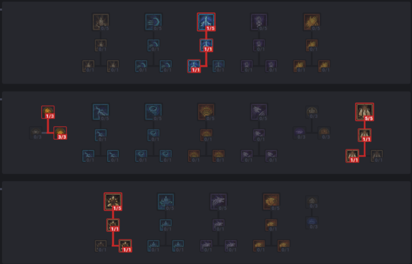 사나운 폭풍 강타와 태초의 산사태를 이용한다. 대지 방벽은 강화 혹은 보조 양측 모두 좋다. 핵심 기술 피해 증가를 위해 야생의 충동을 사용한다.