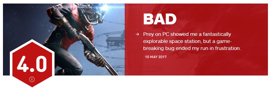 IGN의 '프레이' 초기 리뷰 이후 8점으로 수정됐다.