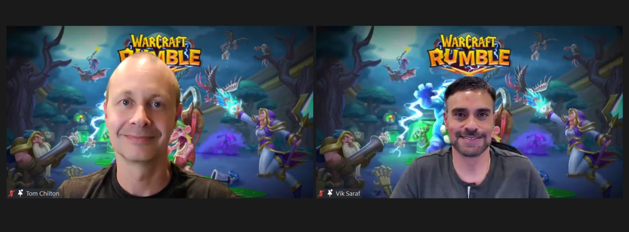 왼쪽부터 톰 칠튼 게임 디렉터, 비크 사라프 총괄 프로듀서