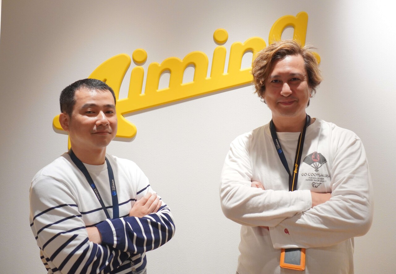 왼쪽부터 미즈구치 타케오 디렉터, 다케우치 마사히코 프로듀서