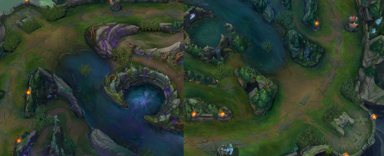 이제 탑 공격로와 바텀 공격로가 대칭의 형태를 띤다.