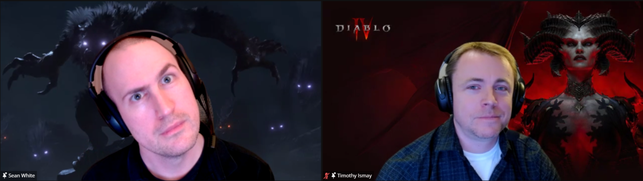 왼쪽부터 시스템 게임 디자이너 '션 화이트', 리드 게임 프로듀서 '티모시 이즈메이'