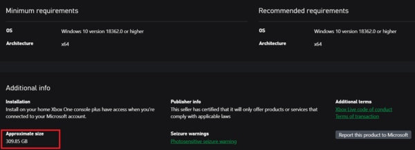공식 홈페이지 소개에 따르면 '블랙 옵스6'의 대략적인 크기는 309.85GB다.