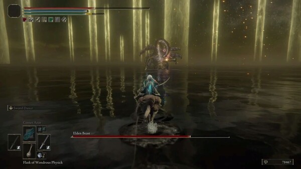 영마를 타고 엘데의 짐승을 상대하는 모습이 실시간으로 올라오고 있다. (자료: 레딧 유저 Alex_mp1)