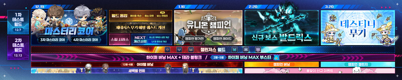 메이플스토리 겨울 업데이트 로드맵