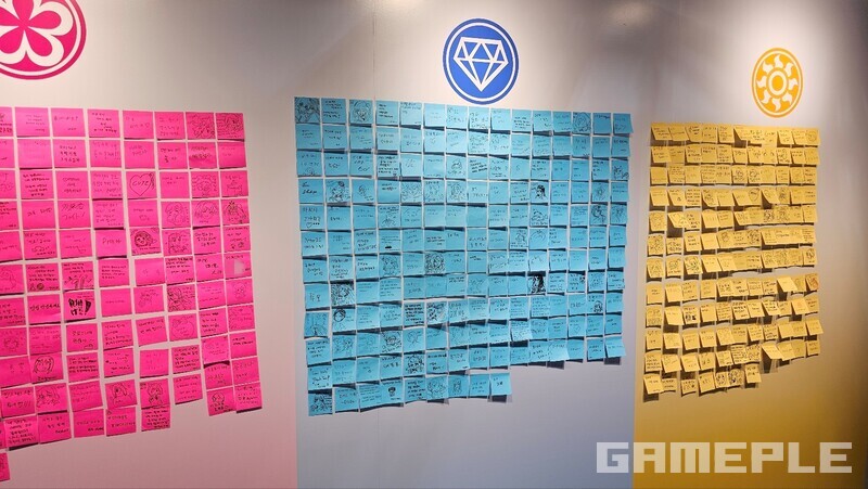 포스트 잇 메시지를 담는 공간