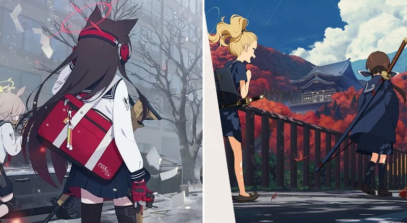 블루 아카이브(왼쪽), 발표 당시 프로젝트 KV(오른쪽)