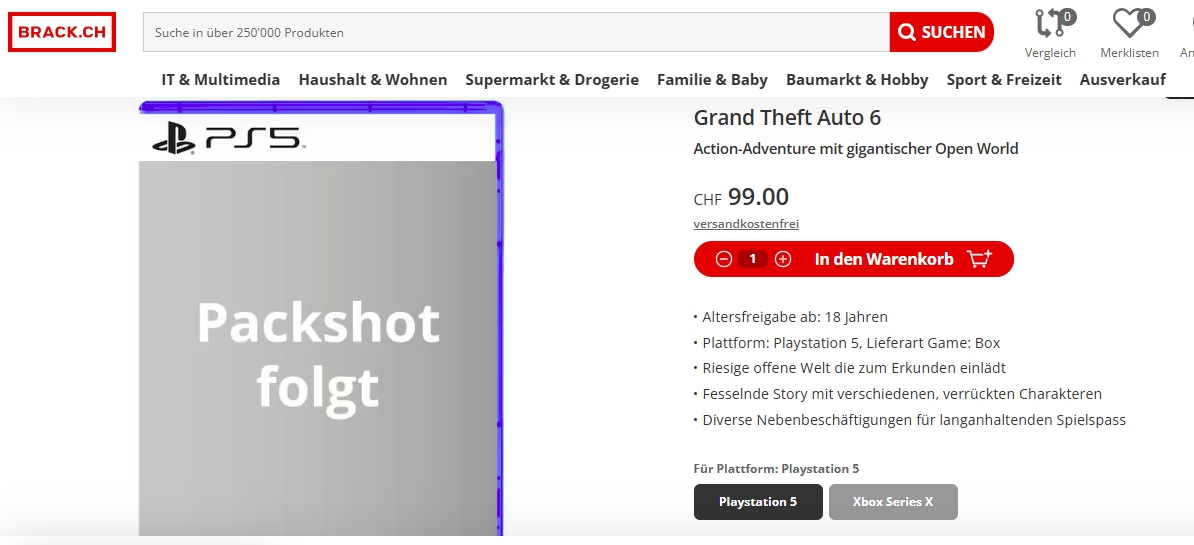 스위스의 전자상거래 플랫폼 brack.ch