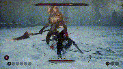 뒤로 살짝 물러섰다가 다가오면서 3타