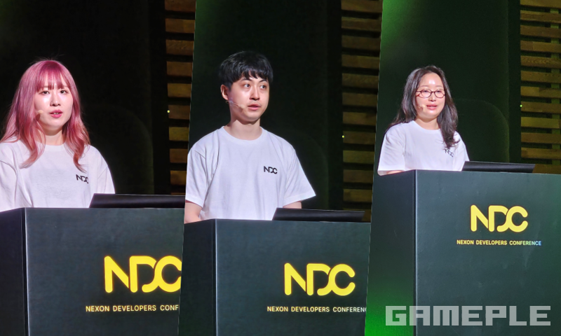 넥슨코리아 메이플스토리 정현정, 김재유, 구유리 기획자(왼쪽부터)
