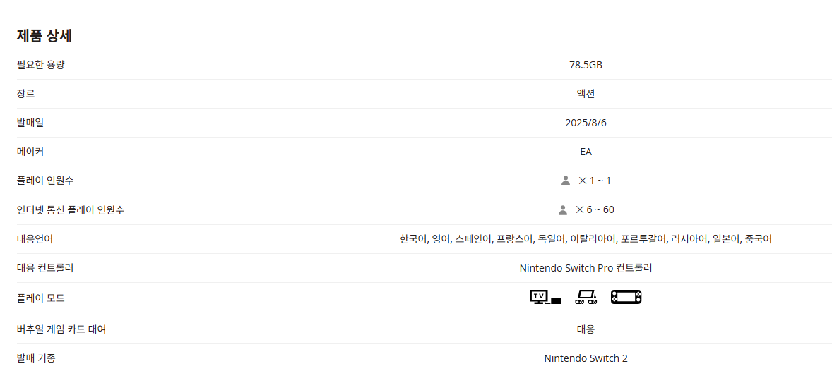 Apex 레전드의 스위치2 버전 용량. 이거 하나면 기본 용량의 3할 정도가 사라진다.